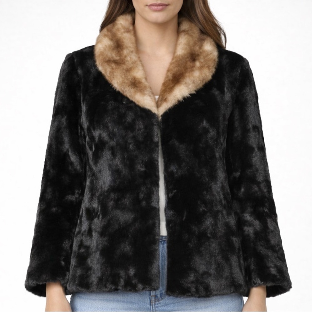 Vintage Sheared Mink Fur Coat with Mink Collar